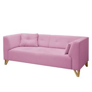 Sofa Ongar I (2-Sitzer) Webstoff Rosa - Mit Hocker