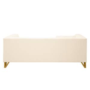 Sofa Ongar II (2-Sitzer) Webstoff Creme - Mit Hocker