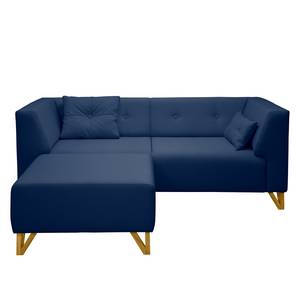 Sofa Ongar II (2-Sitzer) Webstoff Marineblau - Mit Hocker