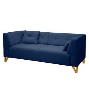 Sofa Ongar II (2-Sitzer) Webstoff Marineblau - Mit Hocker