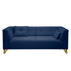 Sofa Ongar II (2-Sitzer) Webstoff Marineblau - Mit Hocker