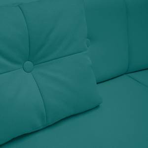 Sofa Ongar II (2-Sitzer) Webstoff Petrol - Mit Hocker