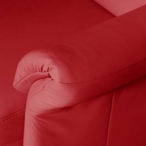 Canapé Patay (3 places) Cuir véritable Rouge cerise - Fonction couchage