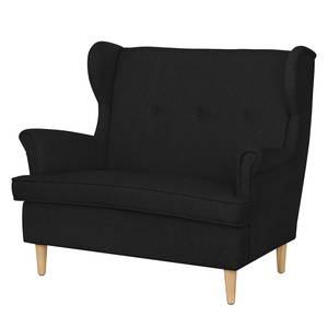 Sofa Piha (2-Sitzer) Flachgewebe Flachgewebe - Schwarz