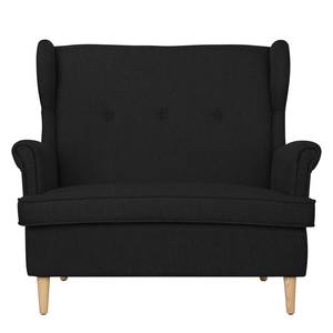 Sofa Piha (2-Sitzer) Flachgewebe Flachgewebe - Schwarz