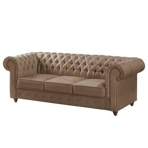 Sofa Pintano (3-Sitzer) Antiklederoptik - Congo Grau