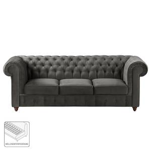 Sofa Pintano (3-Sitzer) Samt - Grau