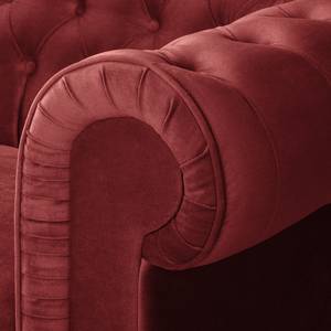 Fauteuil Chesterfield Pintano fluweel - Rood