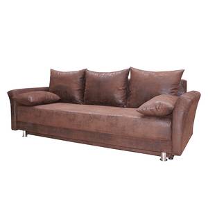 Schlafsofa Josephine Antiklederlook - Braun