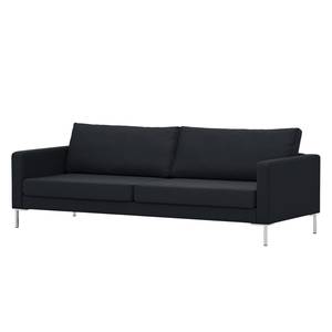 Sofa Portobello (3-Sitzer) Webstoff Stoff Ramira: Anthrazit - Eckig