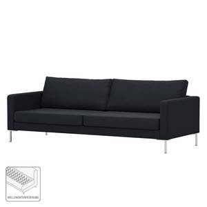 Sofa Portobello (3-Sitzer) Webstoff Stoff Ramira: Anthrazit - Eckig