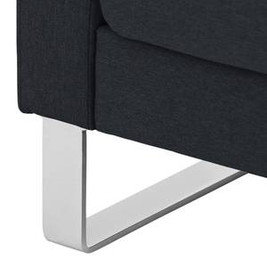 Sofa Portobello (3-Sitzer) Webstoff Stoff Ramira: Anthrazit - Kufen