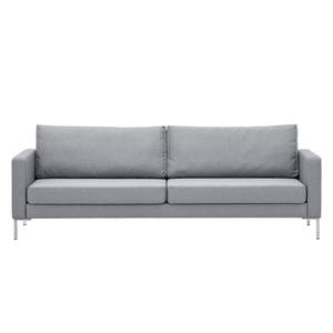 Sofa Portobello (3-Sitzer) Webstoff Stoff Ramira: Silber - Eckig