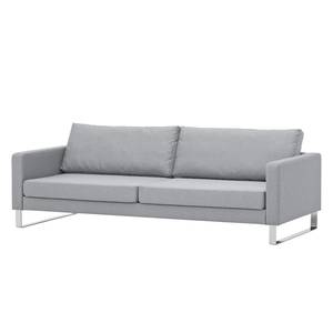 Sofa Portobello (3-Sitzer) Webstoff Stoff Ramira: Silber - Kufen