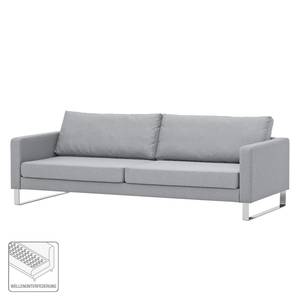 Sofa Portobello (3-Sitzer) Webstoff Stoff Ramira: Silber - Kufen