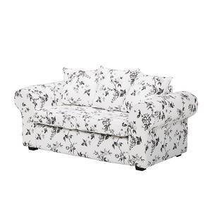 Canapé Red Rose (2 places) Tissu motif floral blanc / noir