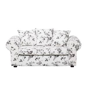 Sofa Colmar (2-Sitzer) Stoff Blume Weiß/Schwarz