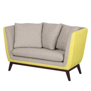 Sofa Sagone (2-Sitzer) Webstoff Gelb / Hellgrau