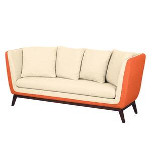 Sofa Sagone (3-Sitzer) Webstoff Orange / Cremeweiß