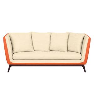 Sofa Sagone (3-Sitzer) Webstoff Orange / Cremeweiß