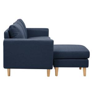 Sofa Wyke IV (3-Sitzer mit Hocker) Flachgewebe - Dunkelblau - Dunkelblau