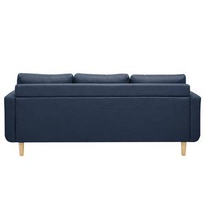 Sofa Wyke IV (3-Sitzer mit Hocker) Flachgewebe - Dunkelblau - Dunkelblau