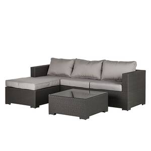 Sitzgruppe Paradise Lounge (inkl. Tisch) Polyrattan/Textil Grau