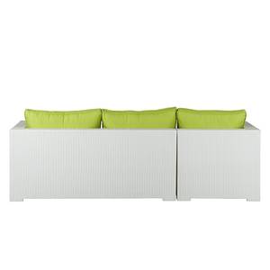 Lounge Sitzgruppe White Comfort (3-teilig) - Polyrattan/Textil - Weiß/Kiwi