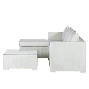 Salon de jardin Paradise Lounge Poly rotin / Textile - Blanc (3 éléments)