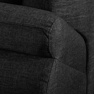 Canapé Sharon (2,5 places) Tissu noir - Sans appui-tête