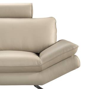 Sofa Sharon (3-Sitzer) Echtleder Echtleder - Beige - Mit Kopfstüze