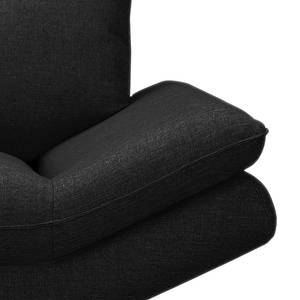 Sofa Sharon (3-Sitzer) Webstoff Webstoff - Schwarz - Kopfstütze verstellbar