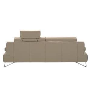 Canapé Silvano (2,5 places) Cuir véritable beige - Sans appui-tête