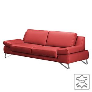 Sofa Silvano (2,5-Sitzer) Echtleder Kaminrot - Mit Kopfstütze