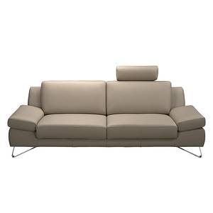 Sofa Silvano (2,5-Sitzer) Kunstleder Taupe - Kopfstütze verstellbar