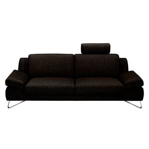 Sofa Silvano (2,5-Sitzer) Webstoff Braun-Schwarz - Mit Kopfstütze