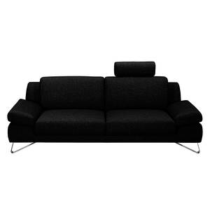 Sofa Silvano (2,5-Sitzer) Webstoff Schwarz - Kopfstütze verstellbar