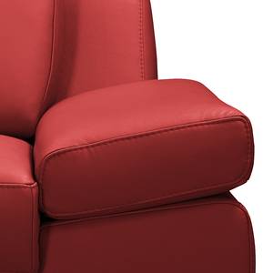 Divano Silvano (3 sedute) Vera pelle rosso carminio - Nessuna funzione