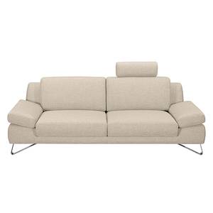 Sofa Silvano (3-Sitzer) Webstoff Beige Mit Kopfstütze