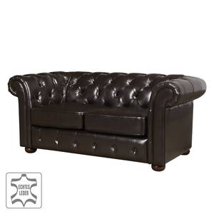 Sofa Taunton (2-Sitzer) Echtleder - Dunkelbraun