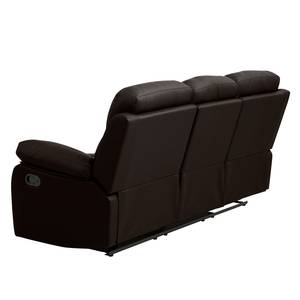 Canapé Tetchill (3 places) Avec fonction relaxation - Imitation cuir - Marron foncé