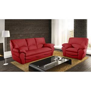 Schlafsofa Torsby Echtleder Rot