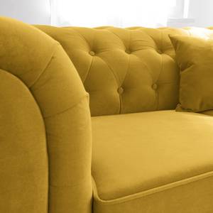 Sofa Upperclass (2-Sitzer) Samt Samtstoff - Gelb - Ohne Kissen