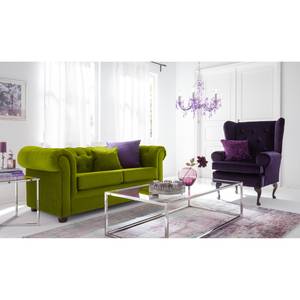 Canapé Upperclass (2 places) Velours - Vert - Sans coussin