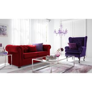 Sofa Upperclass (2-Sitzer) Samt Rot - Ohne Kissen