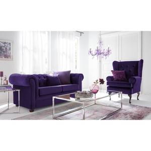 Sofa Upperclass (2-Sitzer) Samt Samtstoff - Violett - 4 Kissen