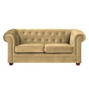 Sofa Upperclass (2-Sitzer) Samt Beige - Ohne Kissen