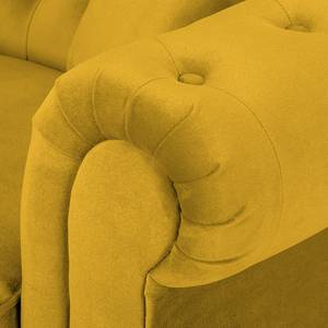 Sofa Upperclass (2-Sitzer) Samt Samtstoff - Gelb - Ohne Kissen