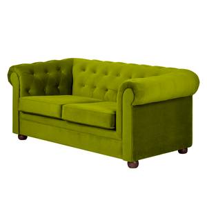 Sofa Upperclass (2-Sitzer) Samt Samtstoff - Grün - Ohne Kissen