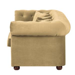 Sofa Upperclass (2-Sitzer) Samt Samtstoff - Beige - 4 Kissen